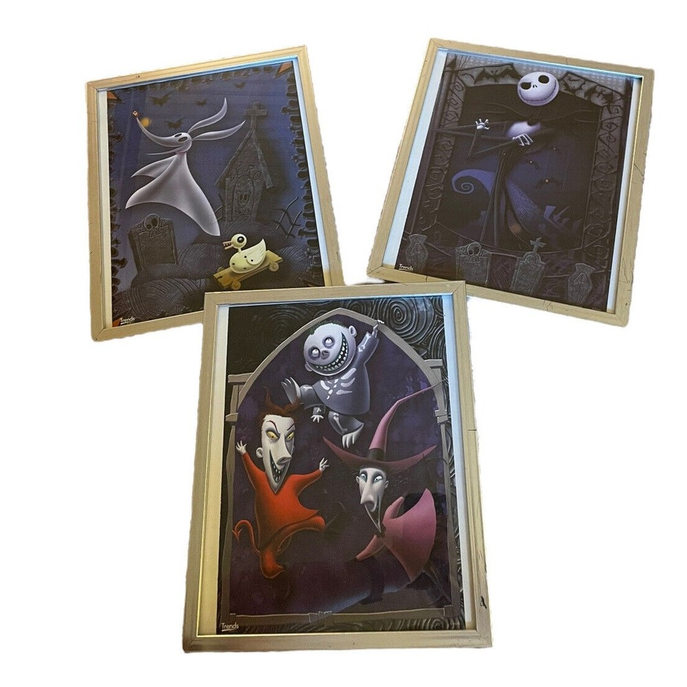 The Nightmare Before Christmas small framed posters set of 3